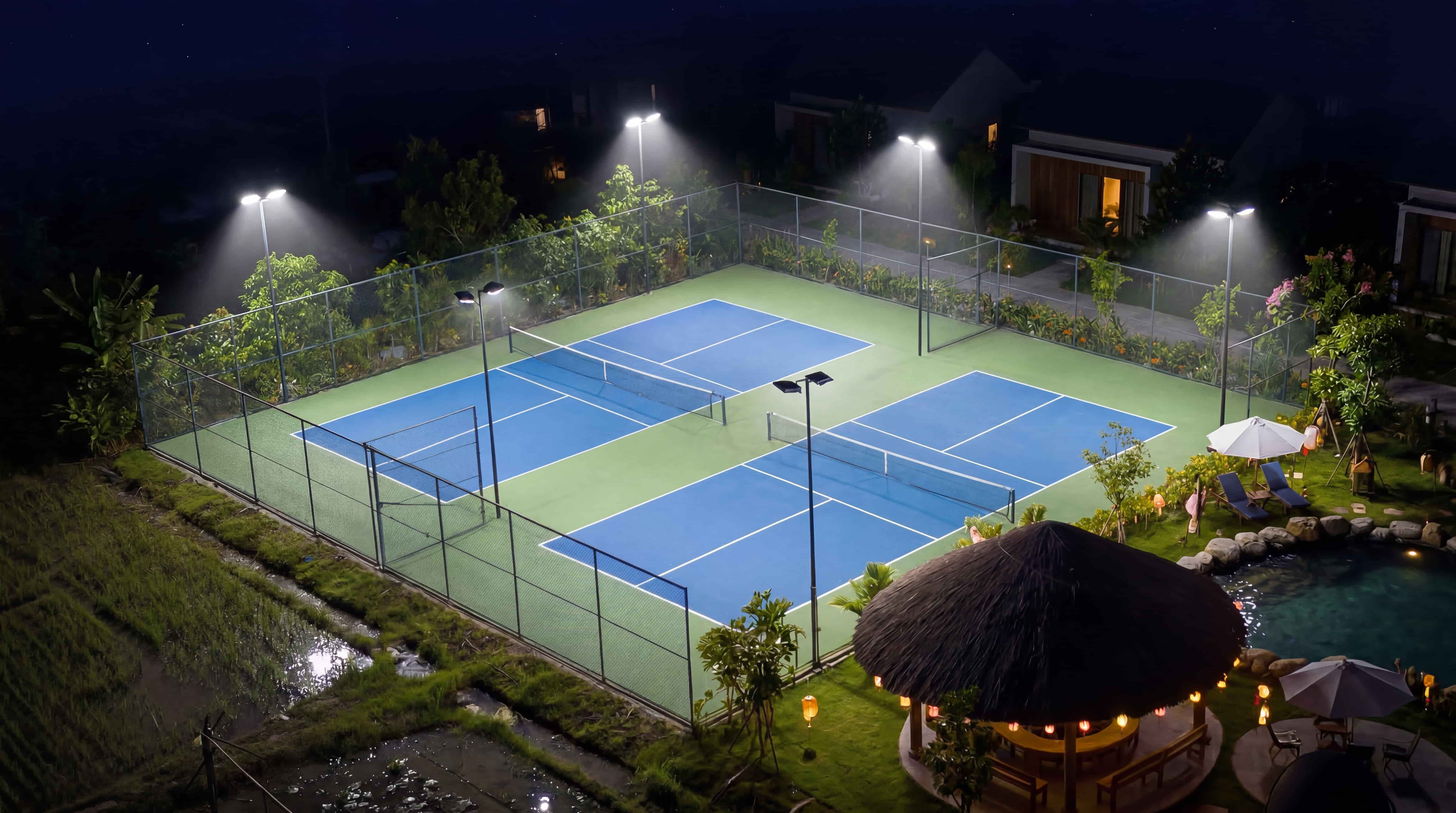 Sportkation Mekong Delta — Pickleball Courts: LED-lit pro courts under the stars