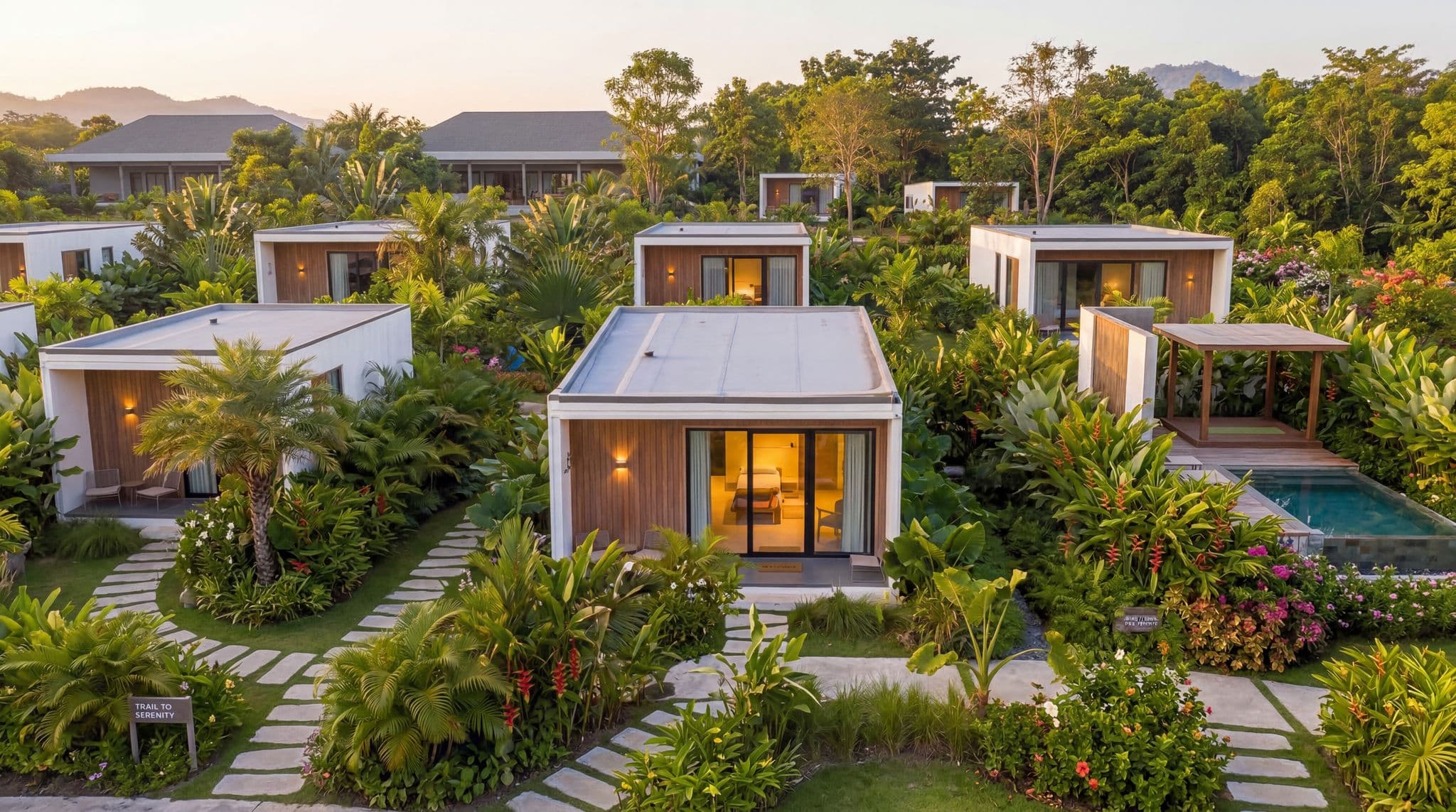 Sportkation Mekong Delta — Cabin Terrace: Private deck overlooking the orchards